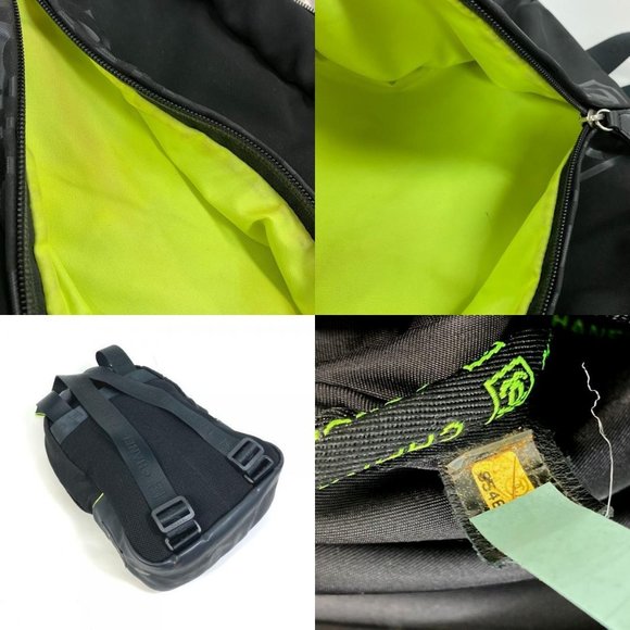 CHANEL Sports line logo zip up Backpack Nylon Black x neon yellow main image 11